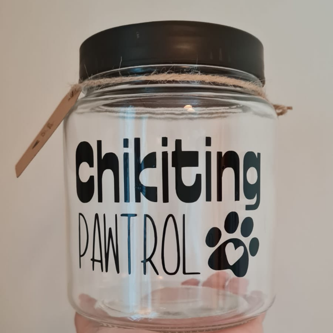 Personalized Pupper Treat Jar Dog Glass jar Pet Treats Nom Nom Pet Treats