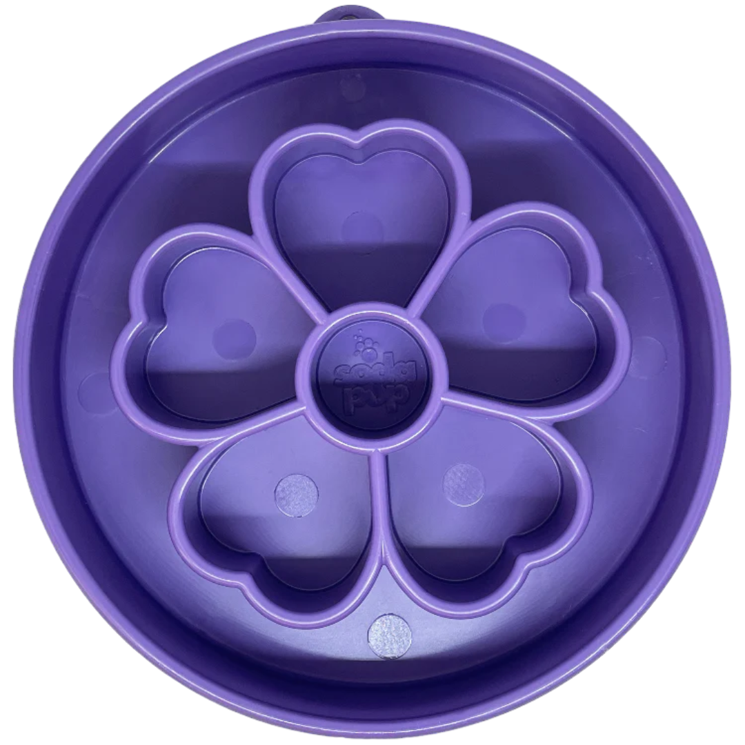 Dog Slow Feeder Bowl - Purple Flower
