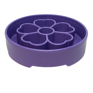 Dog Slow Feeder Bowl - Purple Flower