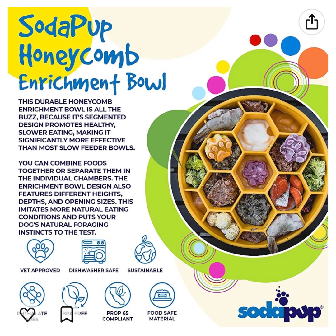Dog Slow Feeder Bowl - Honeycomb